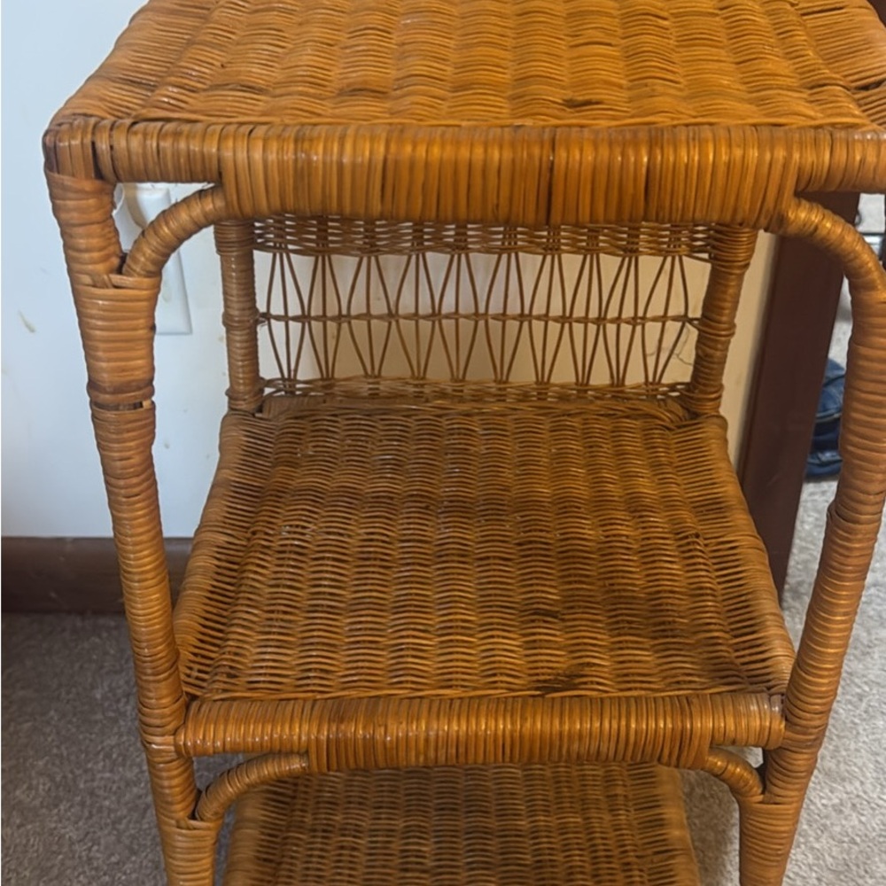 Wicker Three-Tier Shelf
